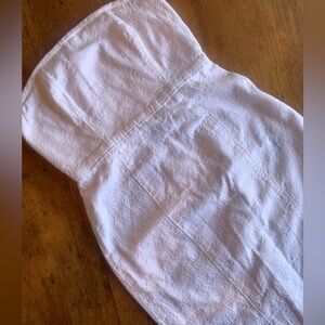 J. Crew White Strapless Embroidered Dress